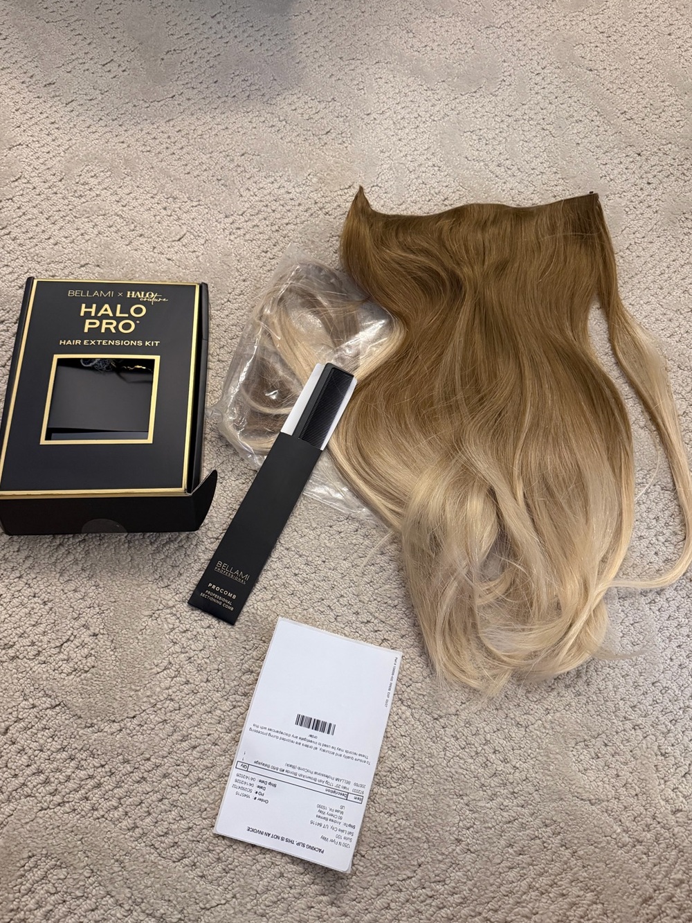 BELLAMI Halo Pro Extensions Kit, Ash Brown/Ash Blonde #8/60 Balayage 20 IN NWT - Picture 13 of 13